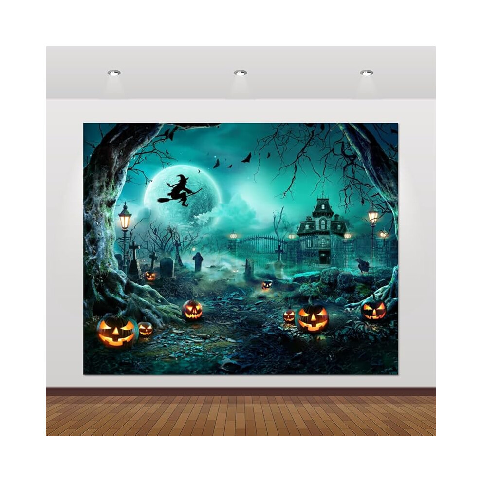 Halloween Backdrop Cemetery Haunted House 10X8 Ft 946140683928