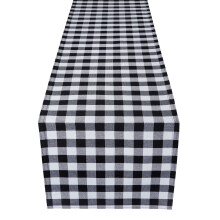 Buffalo Check kockás asztali futó - fekete/fehér - 33 cm x 122 cm