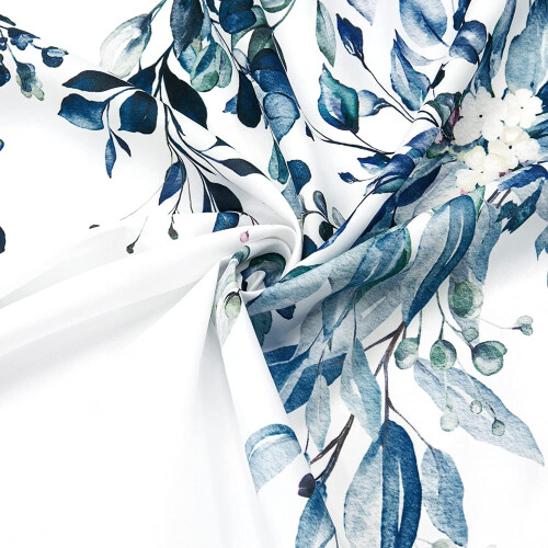 Shower Curtain Blue Floral Eucalyptus 36x72 in 1