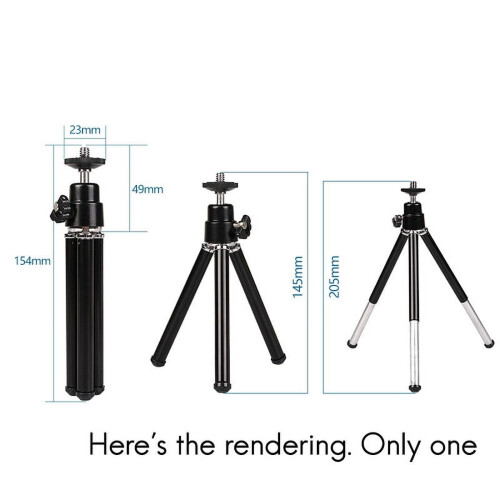 Mini portable tripod aluminum alloy adjustable black 1