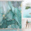 Marble Shower Curtain Set Turquoise 71 x 71 6