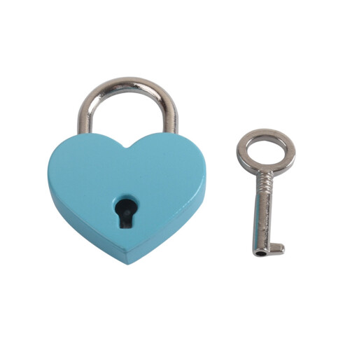 Heart-Shaped Metal Suitcase Lock with Key, Small Multicolor 1