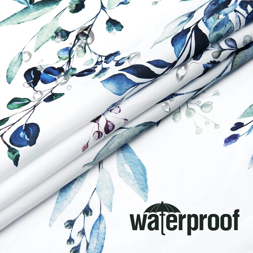 Shower Curtain Blue Floral Eucalyptus 36x72 in 2