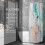 Shower Curtain Abstract Grey Teal Marble 36x72 2
