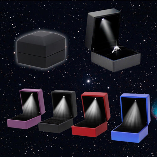 Soft Interior Ring Box with LED Display Case 1