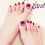 Wine Red False Toenails Short Full Cover 10pcs 6