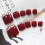 Wine Red False Toenails Short Full Cover 10pcs 7