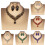 Leaqu stud earrings and necklace set oval pendant adjustable 3