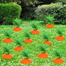 Lot de 6/12 carottes de Pâques décoratives pour jardin, en plastique, compatibles avec BAILANku, ornement rustique pour terrasse et patio.