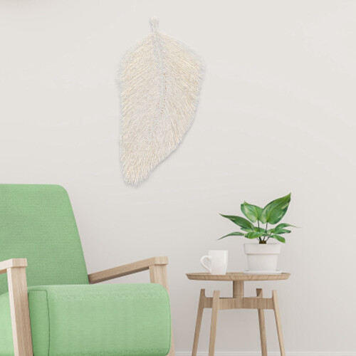 Limei macrame wall hanging with feathers and tassels 2