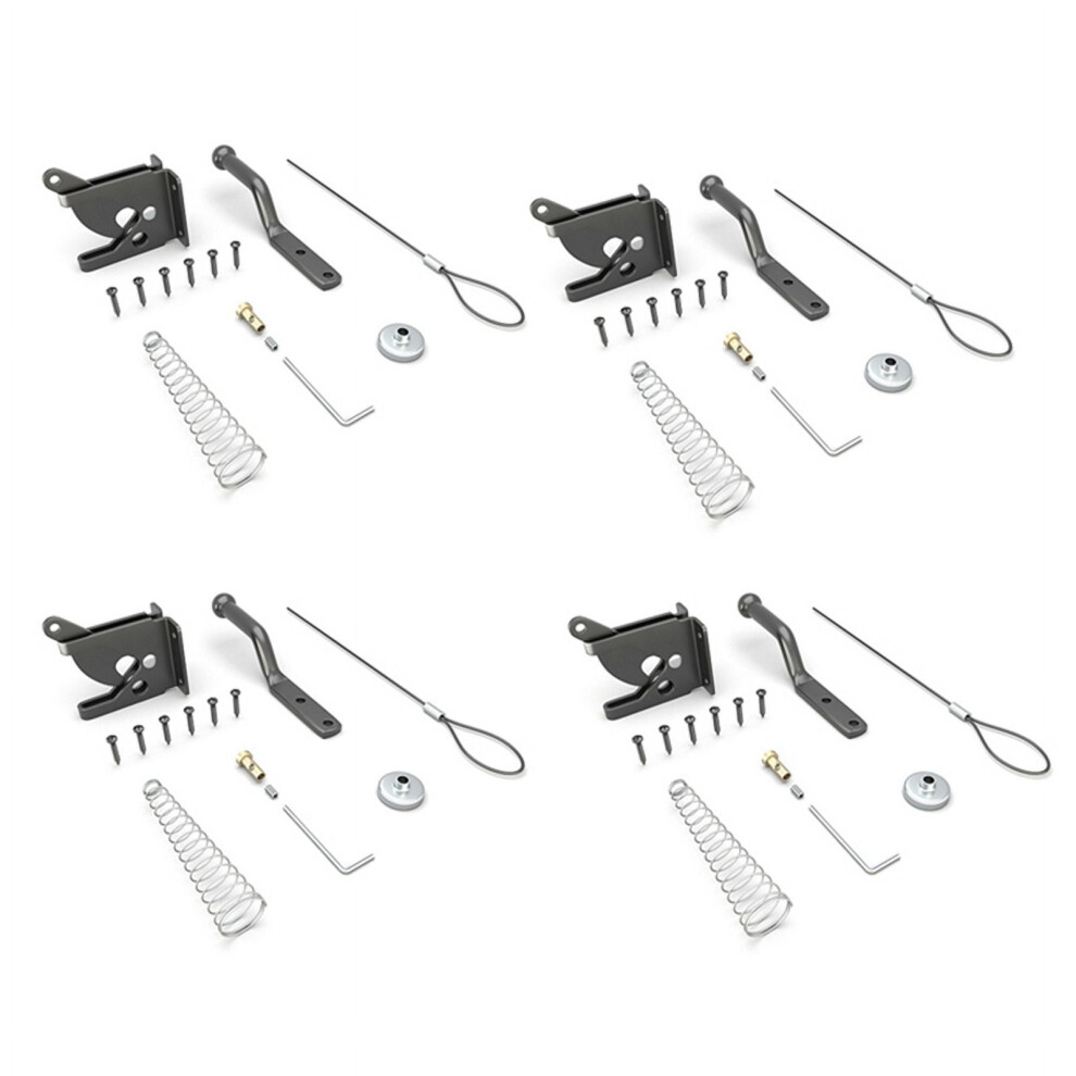 Door Latch With Spring Puller Fence Lock 4Pcs 393040979598