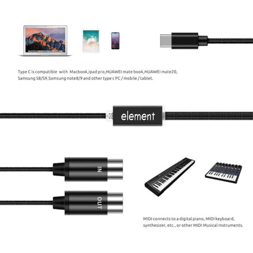 MIDI to USB-C Cable Converter with Indicator Light 2