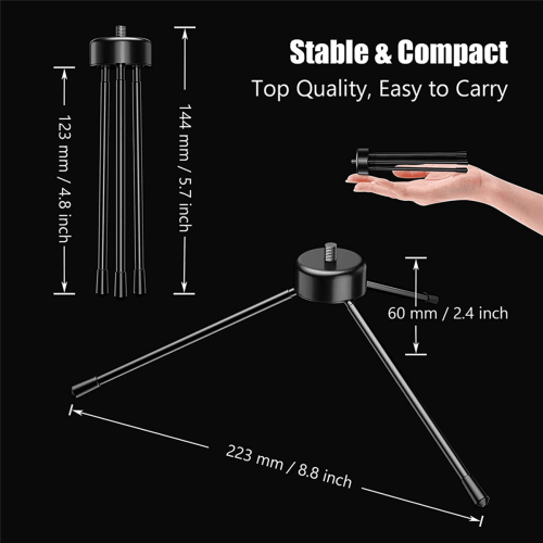 Mini metal tripod for cameras and projectors 2-pack 2