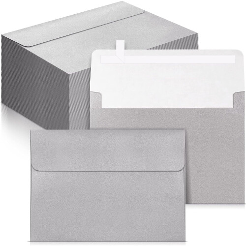 Metallic Silver Envelopes 5x7 inches 100 pcs 1