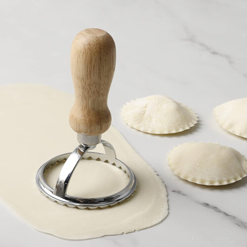 Ravioli Cutter Stamp Mold Set 4 inch 7 pcs with Rolling Pin 1