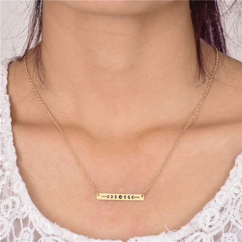Moon Eclipse Necklace Pendant Silver Jewelry for Women 1