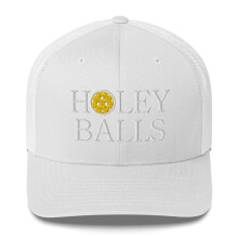 Holey Balls Pickleball Trucker Cap White