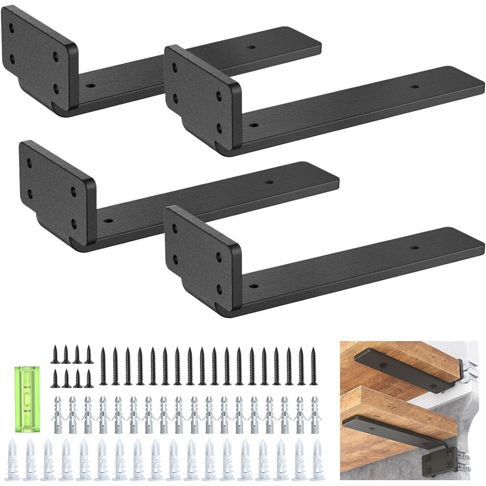 4 Pack Floating Shelf Brackets 20Cm Heavy Duty Metal For Support Wall Hanging 671716598053