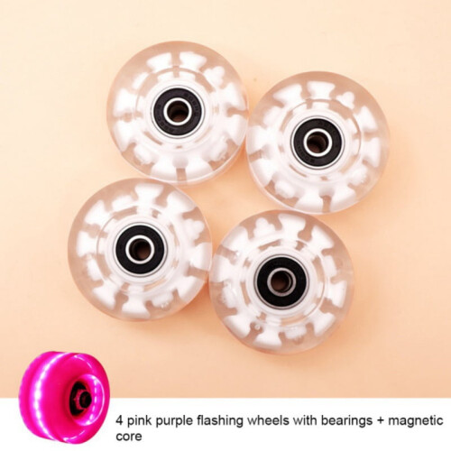 LED Light-Up Roller Skate Wheels with Bearings 4pcs 1