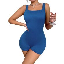 Women's unitard royal blue scoop neck sleeveless