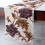 Silk beaded table runner ivory gold purple 14x48 inch 3