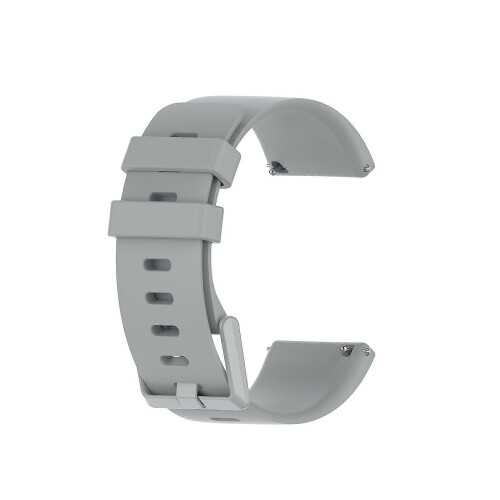 (gray) For Fitbit Versa / Versa 2 /Lite Strap Classic Buckle Soft Silicone Watch Band