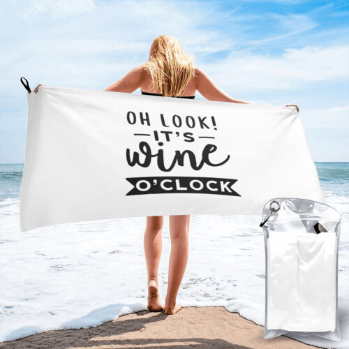Toalha de praia para amantes de vinho em microfibra, 76 x 152 cm (30 x 60 polegadas).