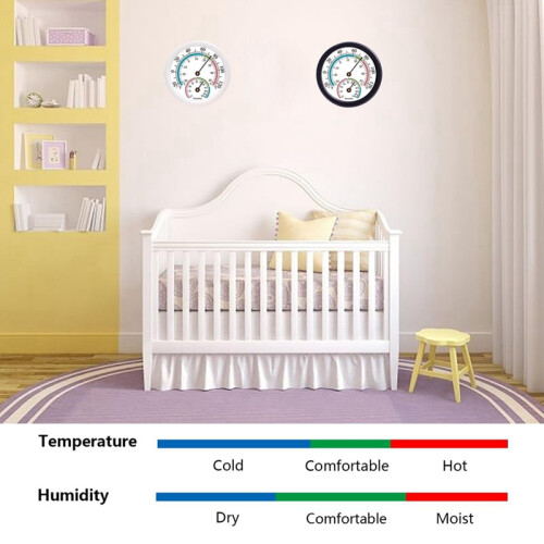 Mini Indoor Thermometer Hygrometer 2 in 1 White 2PCS 2