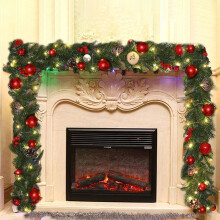 Christmas rattan garland with LED lights 60 in