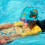 Kids Swim Caps Light Blue Nylon 4 Pcs 2