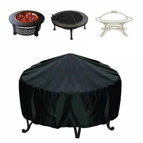 Round Fire Pit Cover 30-48 Inch Heavy Duty Waterproof 1
