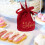 Red Bunny Ear Flannel Gift Bags 10 pcs 6
