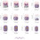 Rabbit-shaped press-on nails blue short full cover 24 pcs 2