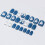 Rabbit-shaped press-on nails blue short full cover 24 pcs 7