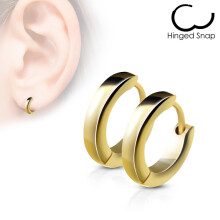 Steel Dome Huggie Earrings 2.5 mm 20 Gauge Gold