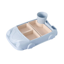 Car-Shaped Stainless Steel Dinner Plate for Kids, 1 Piece