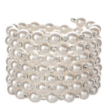 Pearl elastic bracelet multilayer 7 rows