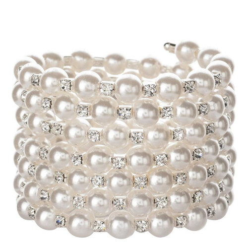 Pearl elastic bracelet multilayer 7 rows