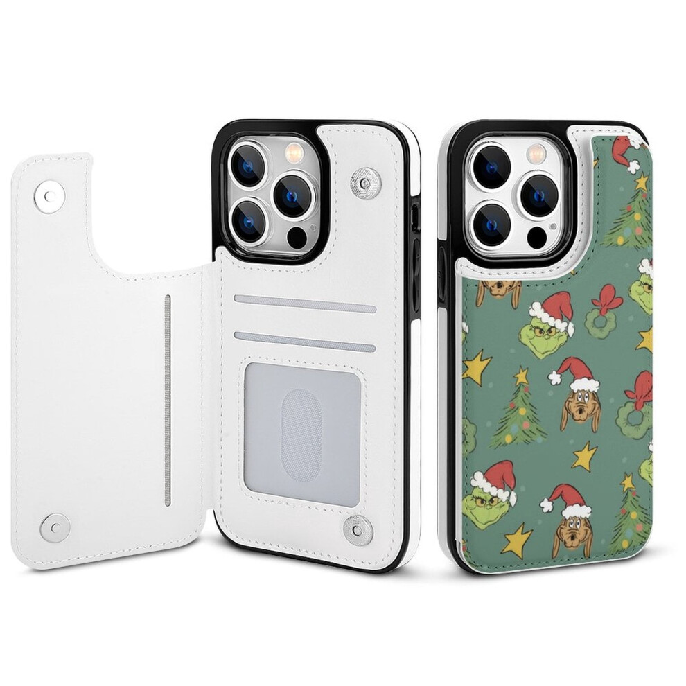 Grinch Iphone 14 Pro Wallet Case Pu Leather Flip Cover With 9370362144836
