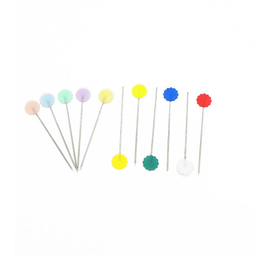 Plastic Flat Head Quilting Pins Mixed Colors 100 pcs 2