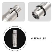 2X XLR Female to Female Adapter XLR 3 Pin to 3 Pin Microphone Adapter Audio Microphone Adapter Connector