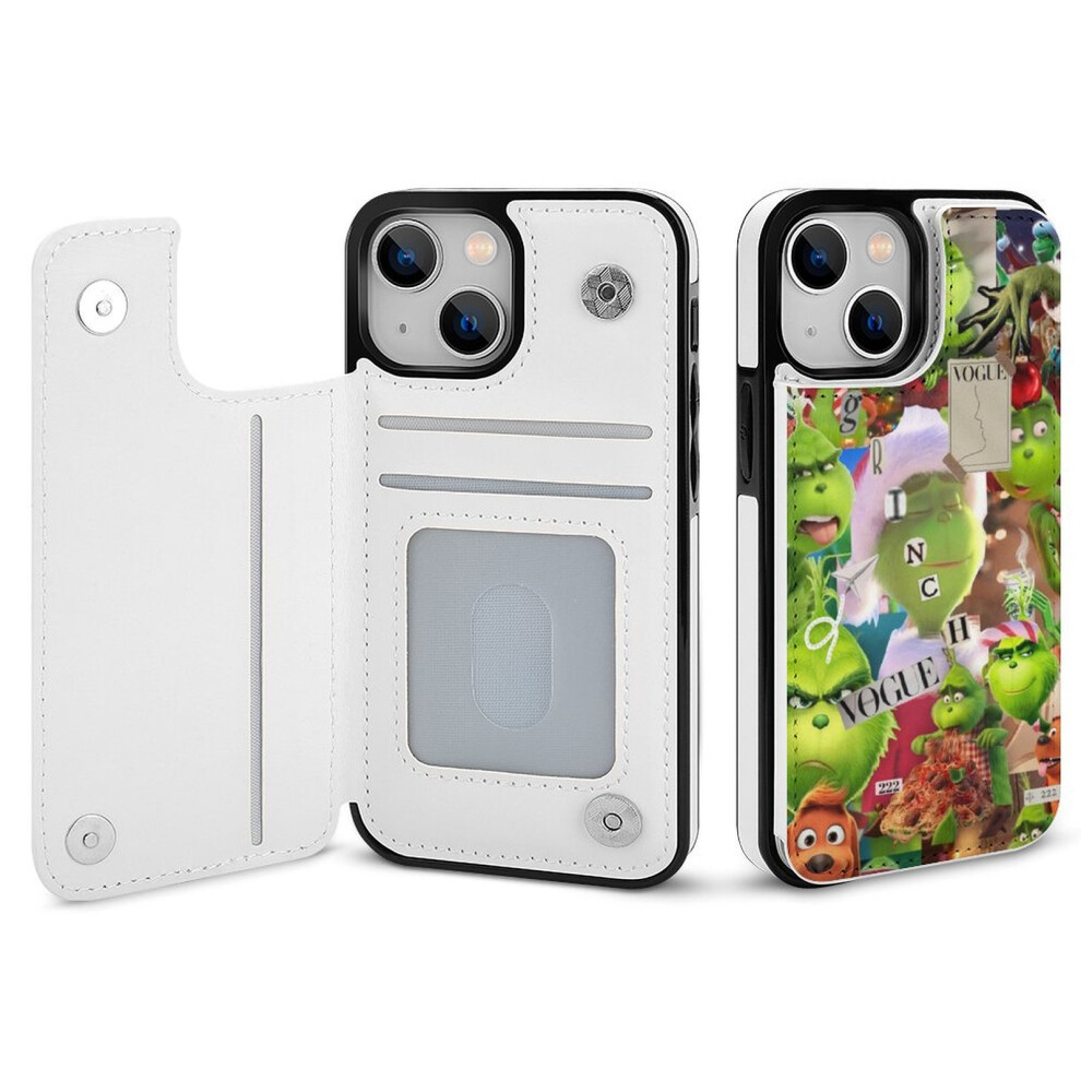 Grinch Iphone 14 Wallet Case Pu Leather Flip Folio With 9370362146359