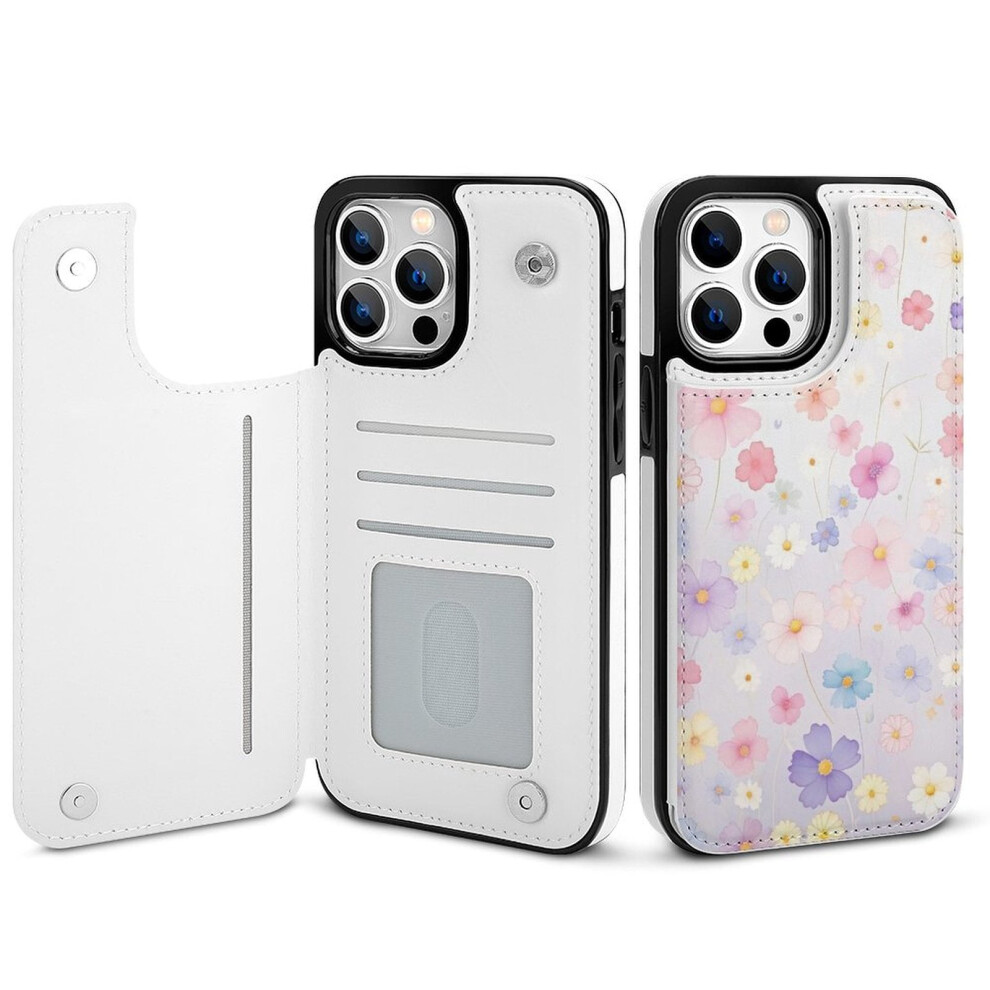 Floral Wallet Case For Iphone 14 Pro Max Pu Leather Flip 9370362161604