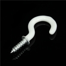 100x PVC Coated Stainless Steel Screw in Cup Hooks Ring Plant Jewelry Hanger Holder Dining Bar Tool S