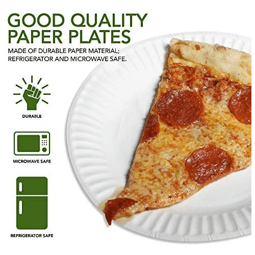 Paper Plates White Uncoated 9 Inch 200 Count 2