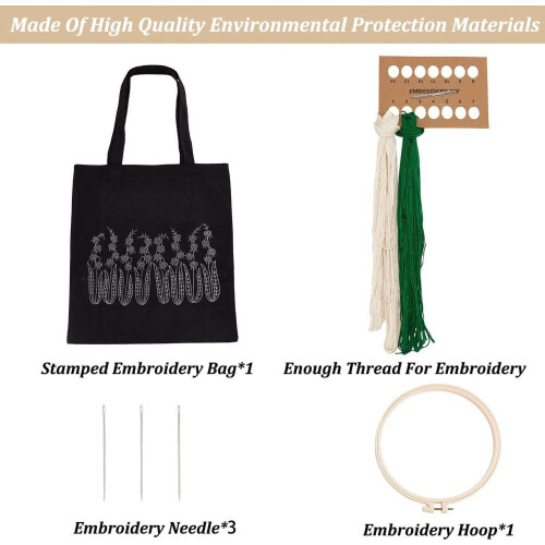 DIY Embroidery Kit Flower Pattern with Hoop Threads 2