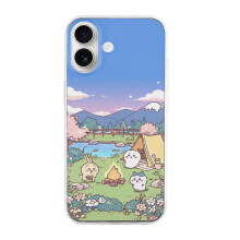 Chiikawa TPU-hoesje compatibel met iPhone 16 – Ultradun, schokbestendig, kleurecht, krasbestendig, geschikt voor draadloos opladen