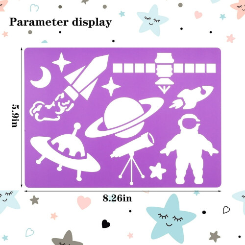 Kids Drawing Stencils Set Plastic 20 pcs 300+ patterns 2