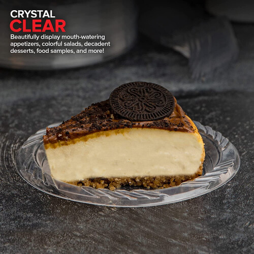 Clear Plastic Dessert Plates 6-inch 120 Pack 1