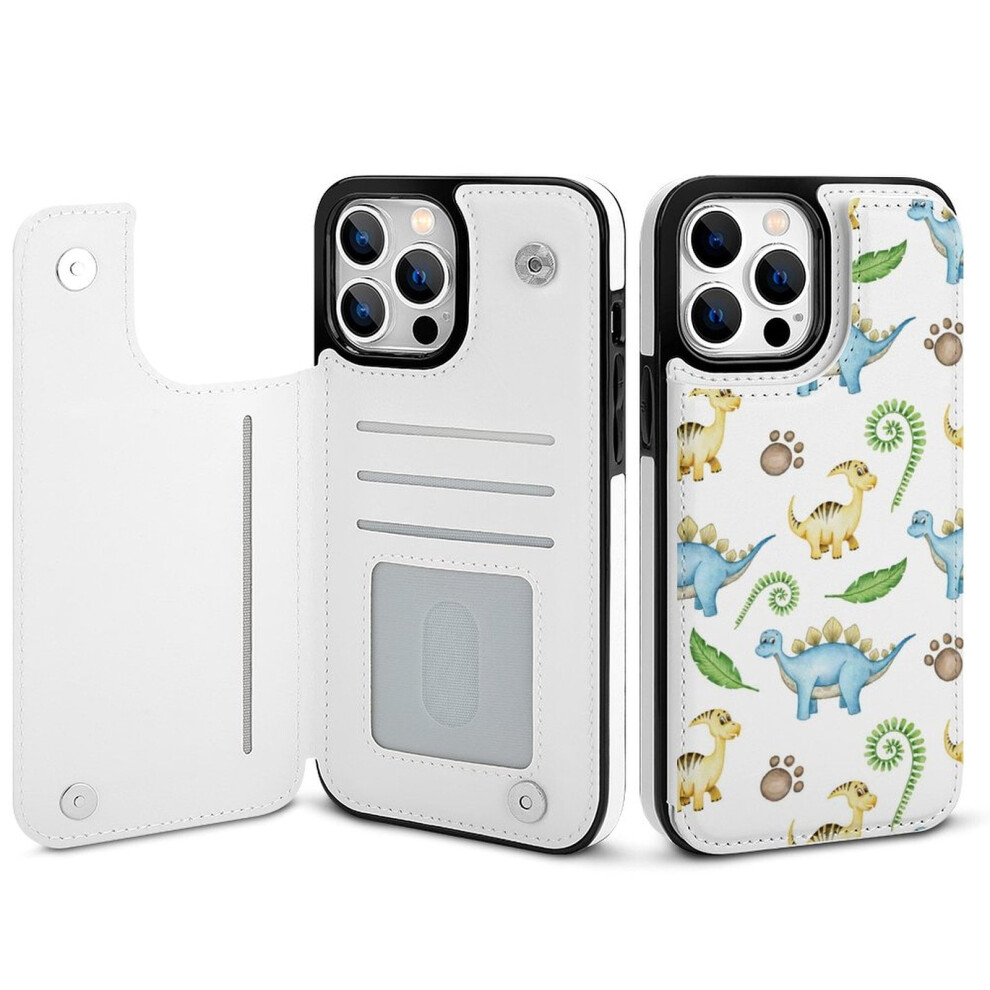 Dinosaur Wallet Case For Iphone 14 Pro Max Pu Leather Flip 9370362172341